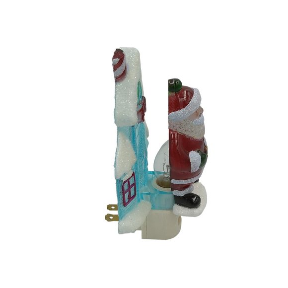 Santa Claus 3D Night Light Santa's Snow House Plug In - Picture 4 of 10